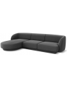 Miley venstrevendt chaiselong sofa i velour B259 x D155 cm - Grå