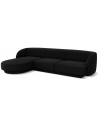 Miley venstrevendt chaiselong sofa i velour B259 x D155 cm - Sort