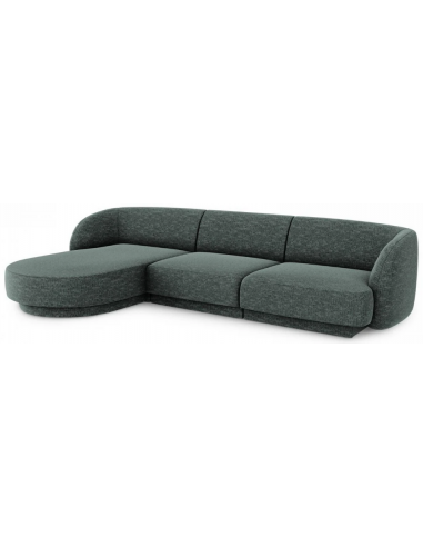 Miley venstrevendt chaiselong sofa i chenille B259 x D155 cm - Petrolium