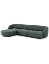 Miley venstrevendt chaiselong sofa i chenille B259 x D155 cm - Petrolium