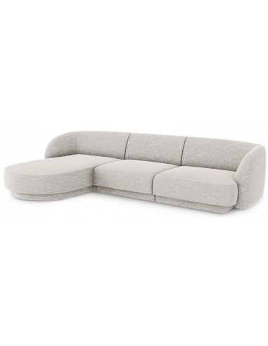 Miley venstrevendt chaiselong sofa i chenille B259 x D155 cm - Lysegrå