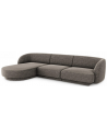 Miley venstrevendt chaiselong sofa i chenille B259 x D155 cm - Grå