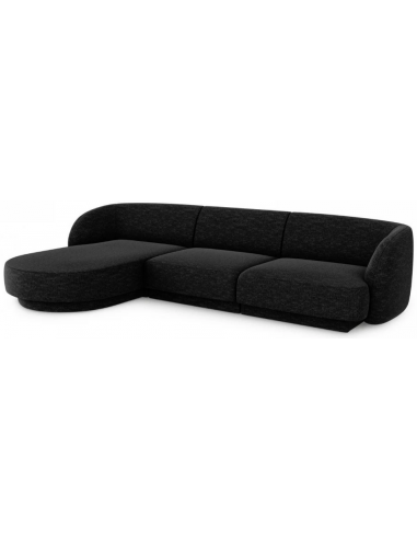 Miley venstrevendt chaiselong sofa i chenille B259 x D155 cm - Sort