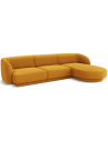 Miley højrevendt chaiselong sofa i velour B259 x D155 cm - Gul