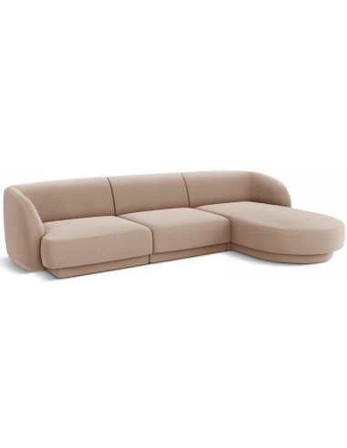Miley højrevendt chaiselong sofa i velour B259 x D155 cm - Cappucino