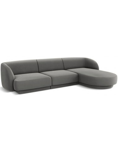 Miley højrevendt chaiselong sofa i velour B259 x D155 cm - Lysegrå