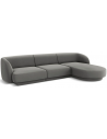 Miley højrevendt chaiselong sofa i velour B259 x D155 cm - Lysegrå