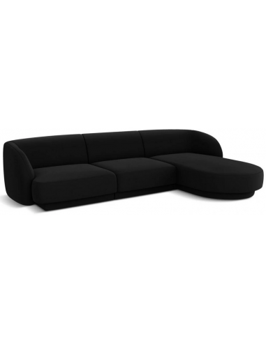 Miley højrevendt chaiselong sofa i velour B259 x D155 cm - Sort