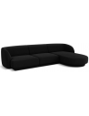 Miley højrevendt chaiselong sofa i velour B259 x D155 cm - Sort