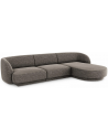 Miley højrevendt chaiselong sofa i chenille B259 x D155 cm - Grå