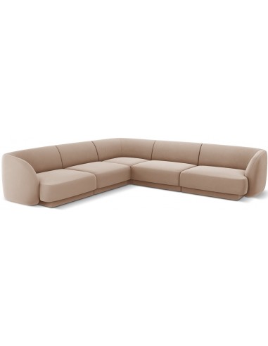 Miley hjørnesofa i velour B252 x D252 cm - Cappucino