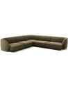 Miley hjørnesofa i velour B252 x D252 cm - Grøn