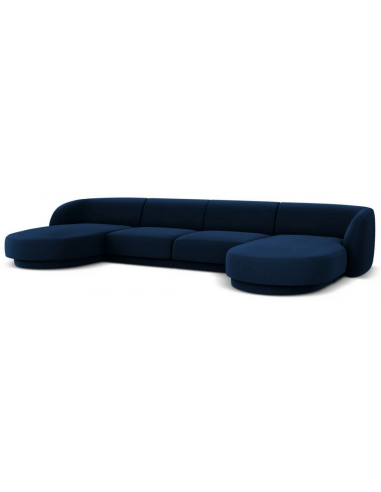 Billede af Miley U-sofa i velour B334 x D155 cm - Blå