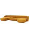 Miley U-sofa i velour B334 x D155 cm - Gul