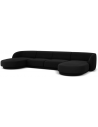 Miley U-sofa i velour B334 x D155 cm - Sort