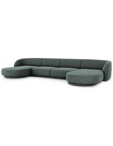 Miley U-sofa i chenille B334 x D155 cm - Petrolium