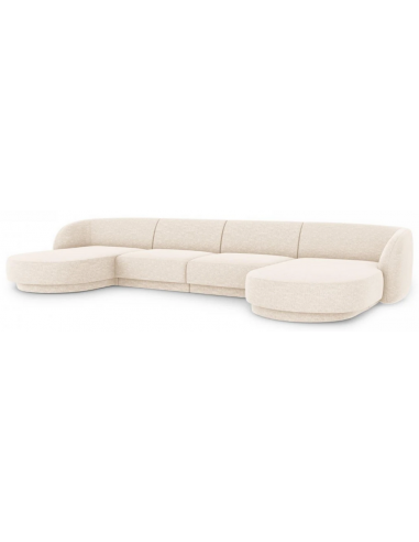 Se Miley U-sofa i chenille B334 x D155 cm - Lys beige hos Lepong.dk