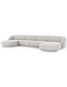 Miley U-sofa i chenille B334 x D155 cm - Lysegrå