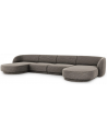 Miley U-sofa i chenille B334 x D155 cm - Grå