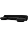 Miley U-sofa i chenille B334 x D155 cm - Sort