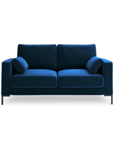 Jade 2-personers sofa i metal og velour B158 x D92 cm – Sort/Blå