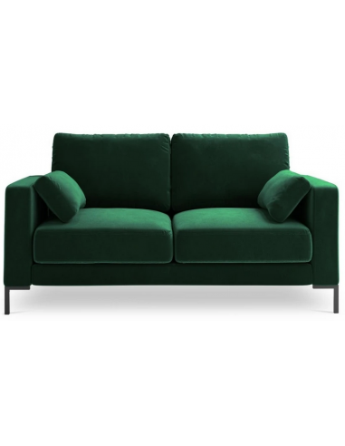 Jade 2-personers sofa i metal og velour B158 x D92 cm – Sort/Flaskegrøn