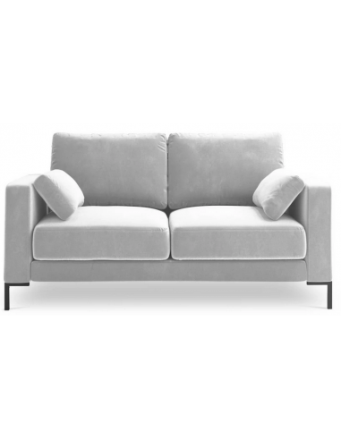 Jade 2-personers sofa i metal og velour B158 x D92 cm – Sort/Sølvgrå