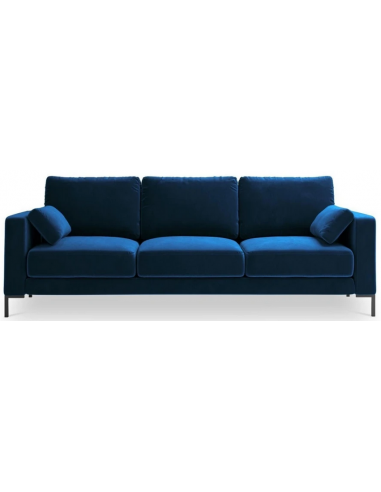 Jade 3-personers sofa i metal og velour B220 x D92 cm – Sort/Blå