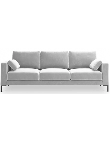 Jade 3-personers sofa i metal og velour B220 x D92 cm – Sort/Sølvgrå
