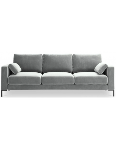 Jade 3-personers sofa i metal og velour B220 x D92 cm – Sort/Grå