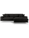 Jog højrevendt chaiselong sofa i metal og chenille B286 x D242 cm - Sølvgrå/Mørkegrå