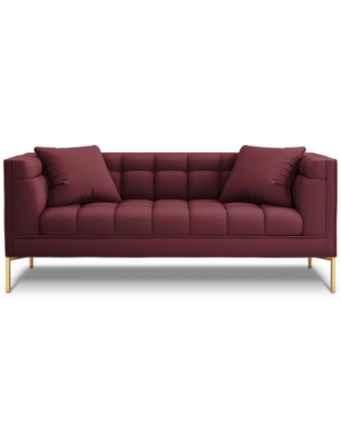 Karoo 2-personers sofa i metal og polyester B185 x D85 cm – Guld/Mørkerød