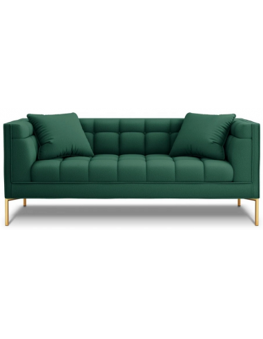 Karoo 2-personers sofa i metal og polyester B185 x D85 cm – Guld/Grøn