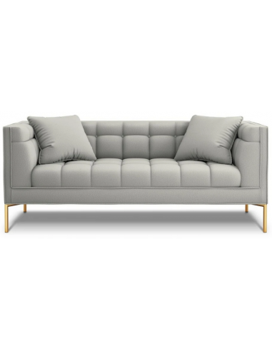 Karoo 2-personers sofa i metal og polyester B185 x D85 cm – Guld/Lysegrå