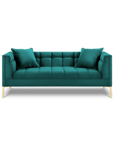Karoo 2-personers sofa i metal og velour B185 x D85 cm – Guld/Turkis