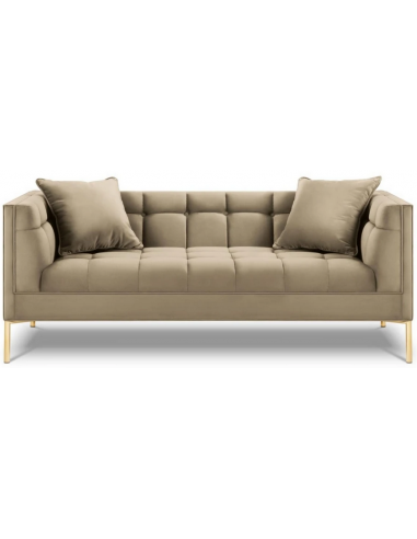Karoo 2-personers sofa i metal og velour B185 x D85 cm – Guld/Cappucino