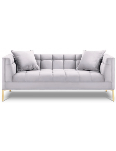 Karoo 2-personers sofa i metal og velour B185 x D85 cm – Guld/Sølvgrå