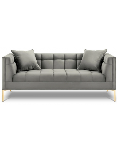 Karoo 2-personers sofa i metal og velour B185 x D85 cm – Guld/Lysegrå