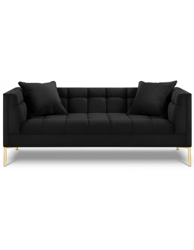 Karoo 2-personers sofa i metal og velour B185 x D85 cm – Guld/Sort