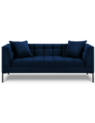 Karoo 2-personers sofa i metal og velour B185 x D85 cm – Sort/Blå