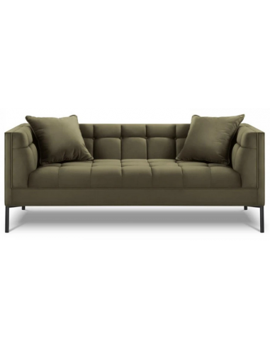 Karoo 2-personers sofa i metal og velour B185 x D85 cm – Sort/Grøn