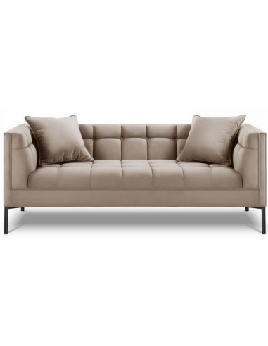 Karoo 2-personers sofa i metal og velour B185 x D85 cm – Sort/Cappucino