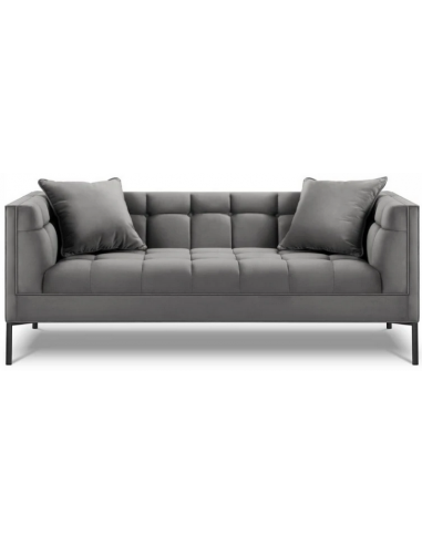 Karoo 2-personers sofa i metal og velour B185 x D85 cm – Sort/Lysegrå
