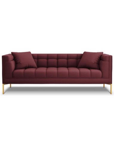 Karoo 3-personers sofa i metal og polyester B224 x D85 cm – Guld/Mørkerød