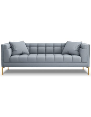 Karoo 3-personers sofa i metal og polyester B224 x D85 cm – Guld/Lyseblå