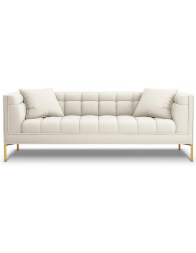 Karoo 3-personers sofa i metal og polyester B224 x D85 cm – Guld/Lys beige