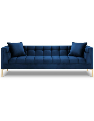 Karoo 3-personers sofa i metal og velour B224 x D85 cm – Guld/Blå