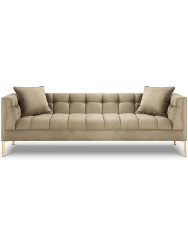 Karoo 3-personers sofa i metal og velour B224 x D85 cm – Guld/Cappucino