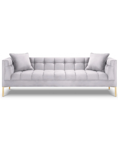 Karoo 3-personers sofa i metal og velour B224 x D85 cm – Guld/Sølvgrå