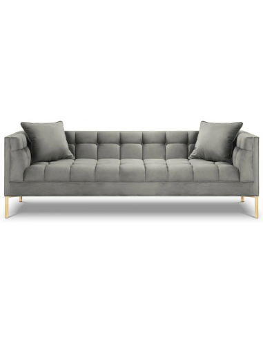 Karoo 3-personers sofa i metal og velour B224 x D85 cm – Guld/Lysegrå
